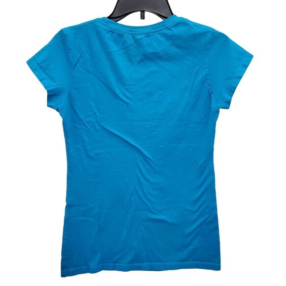 Alstyle Savage Since Birth Turquoise Fitted Babydoll Graphic Tee Junior's Size L - Picture 5 of 6